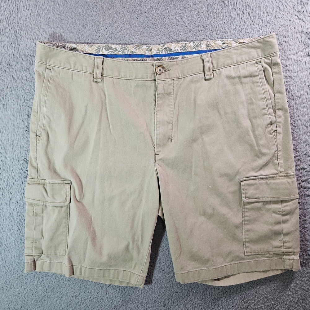 Tommy Bahama Cargo Shorts Men 40 Flat Front Cotton Light Khaki